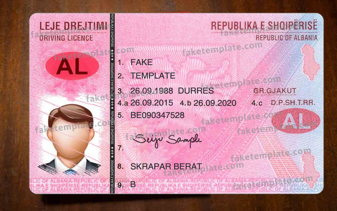 Albania Driver Licence Template Albania Driver Licence Template