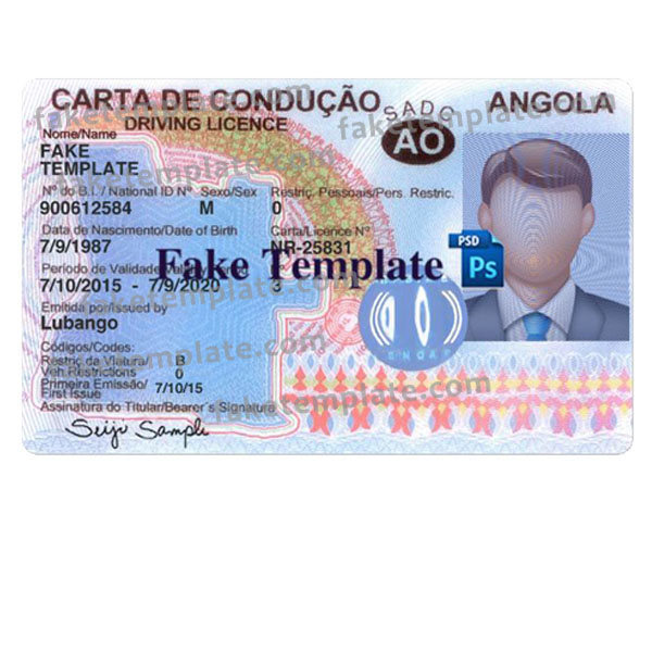 Angola Driver Licence Template angola-driver-licence-template-01