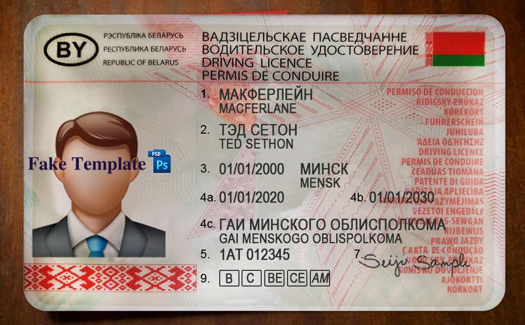 Belarus Driver License Template belarus-driver-license-template-02