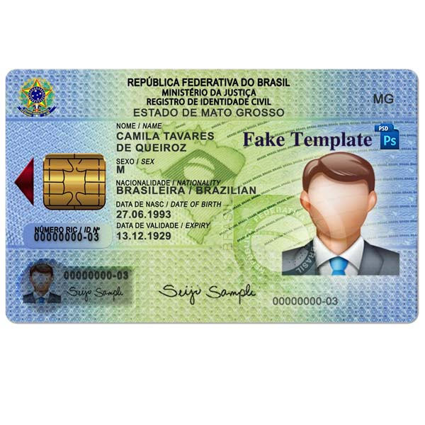 Brazilian ID Card Template Brazilian ID Card Template