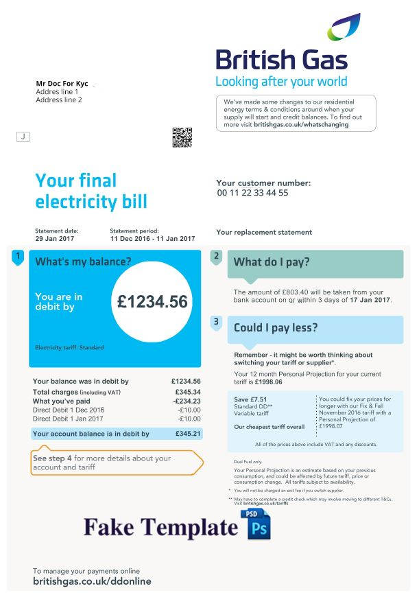 British Gas Bill Template british-gas-bill-template-01