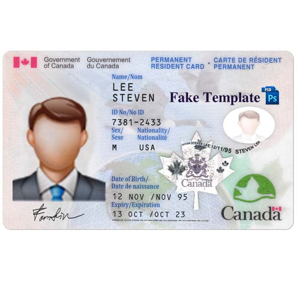 Canadian ID Card Template Canadian ID Card Template