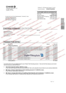 Chase Bank Statement psd Template Chase Bank Statement psd Template