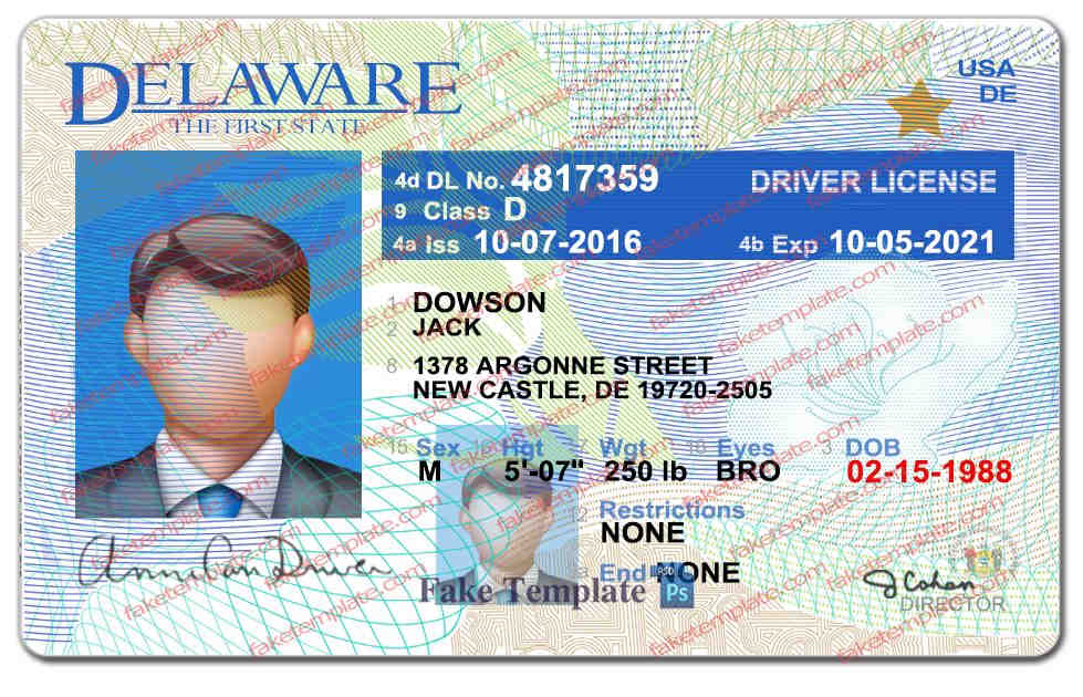 Delaware Driver License Template delaware-driver-license-template-01