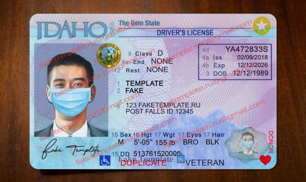 idaho driver license template idaho driver license template