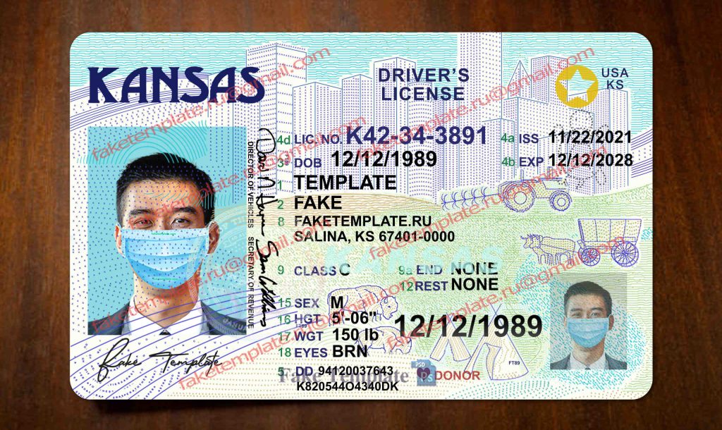 kansas drivers license template kansas drivers license template