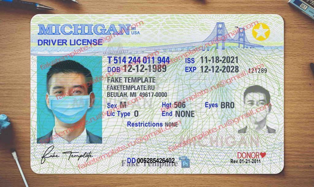 michigan driver license template michigan driver license template