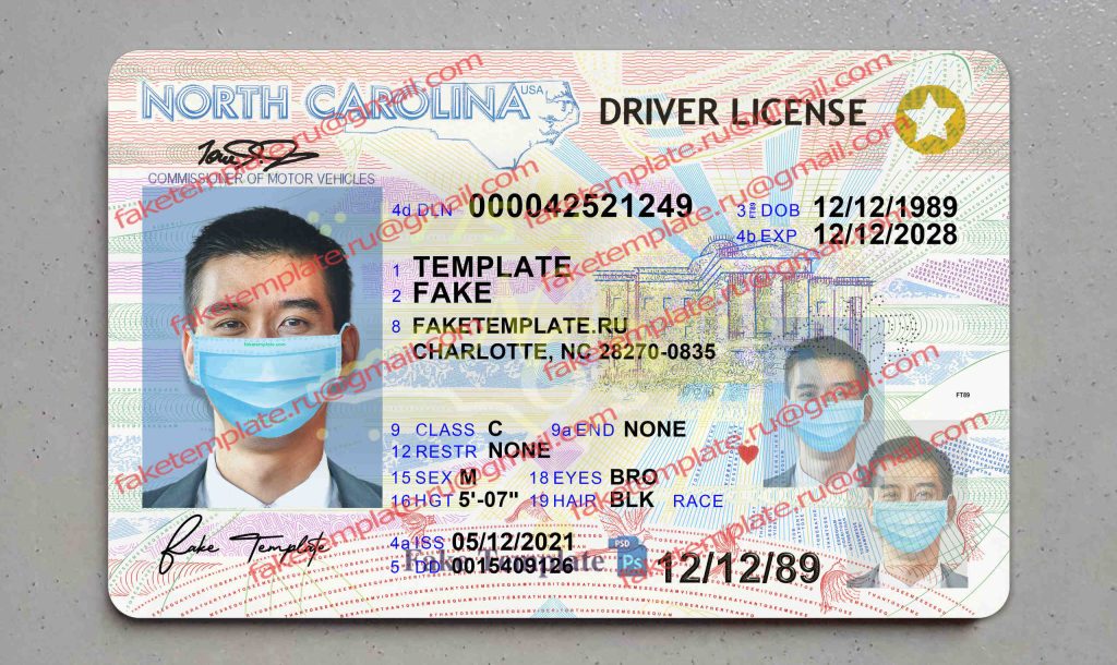 north carolina drivers license template north carolina drivers license template