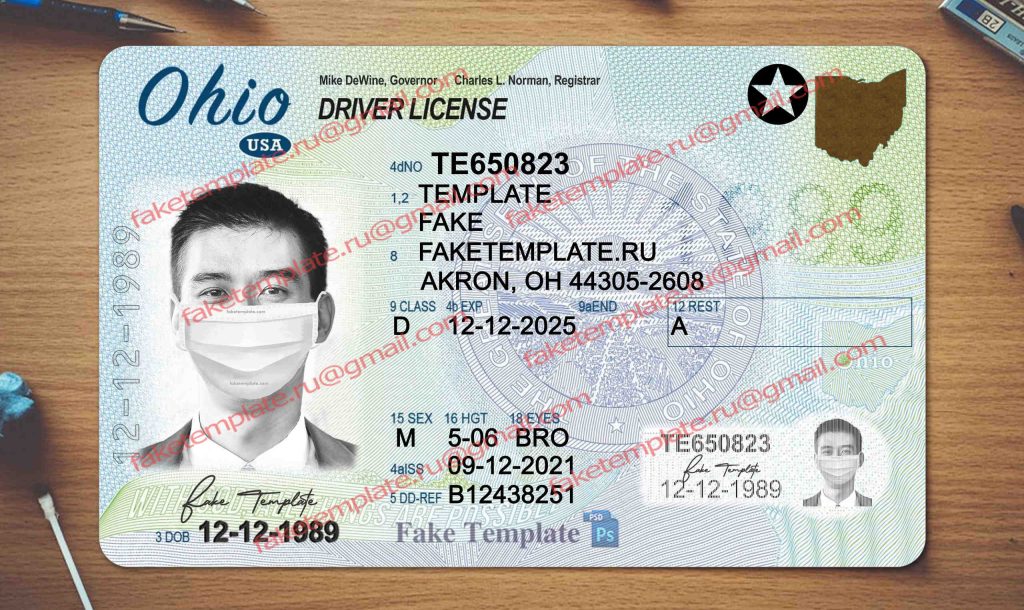 ohio driver license template ohio driver license template