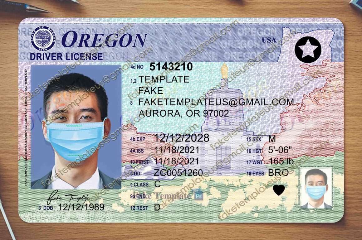 oregon drivers license template oregon drivers license template