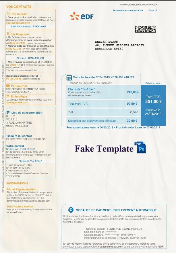 France Utility Bill Psd Template france-utility-bill-psd-01