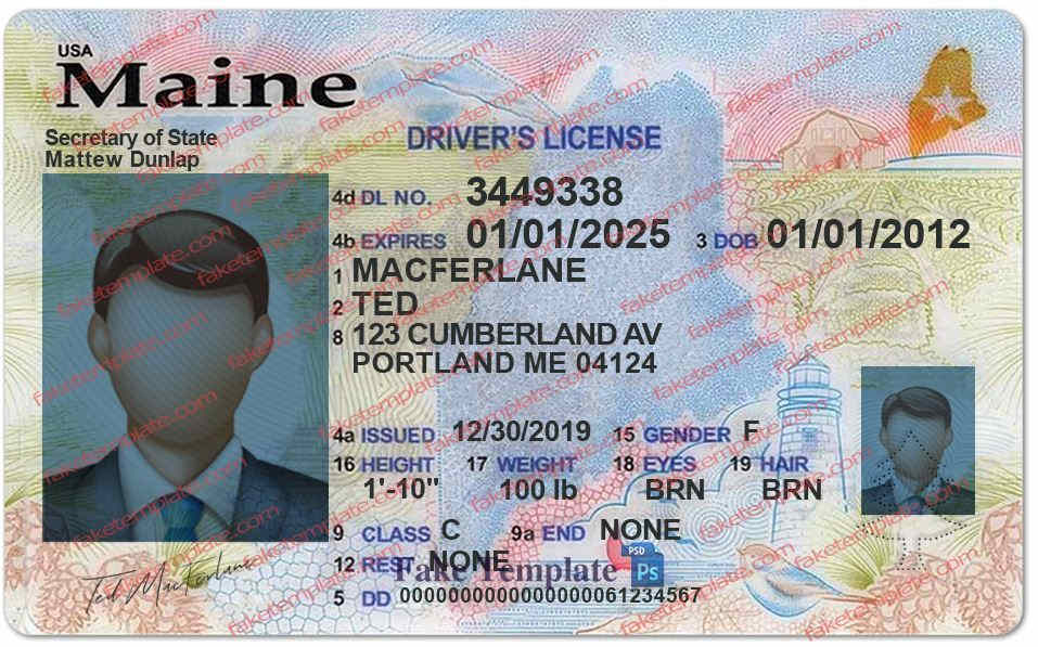 Maine Drivers License Template maine-drivers-license-template-01