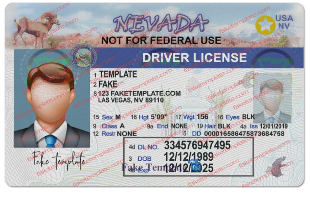 Nevada Drivers License Template nevada-drivers-license-template-01