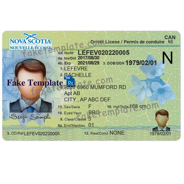 Nova Scotia Driver License Template nova-scotia-driver-license-template-01