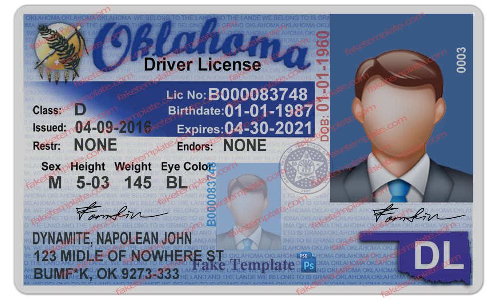 Oklahoma Driver License Template oklahoma-driver-license-template-01