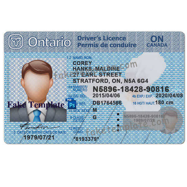 Ontario Driver License Template ontario-driver-license-template-01