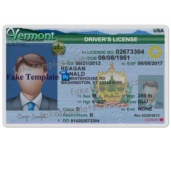 Vermont Drivers License Template vermont-drivers-license-template-01