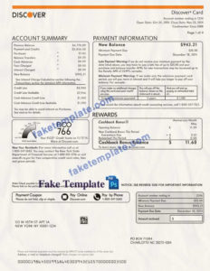 discover card statement template psd Discover Card Statement