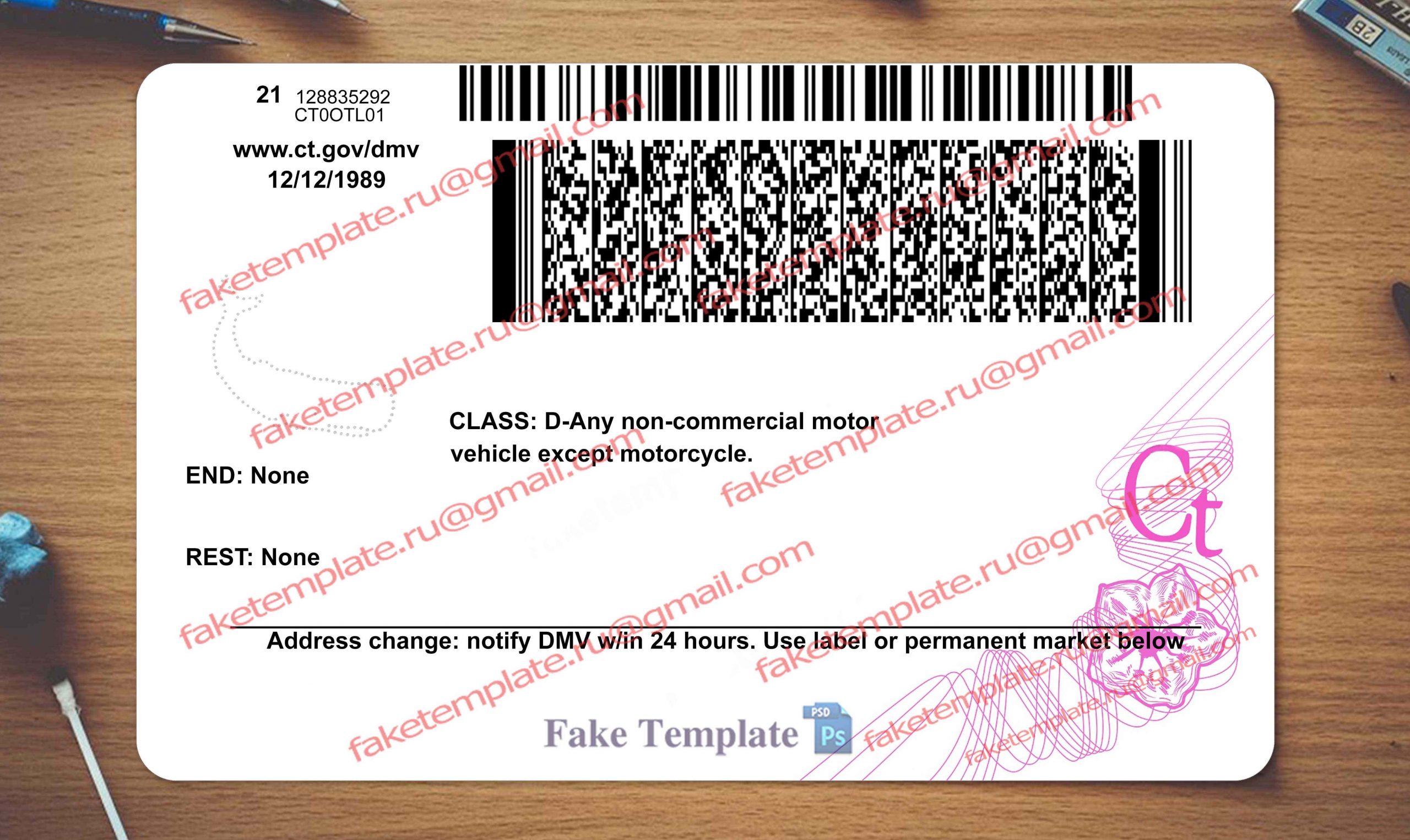 connecticut driver license back connecticut driver license back