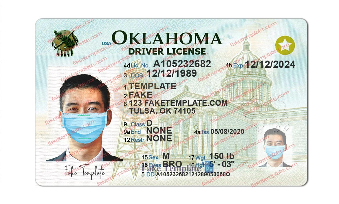 Oklahoma Drivers License Template Oklahoma Drivers License Template