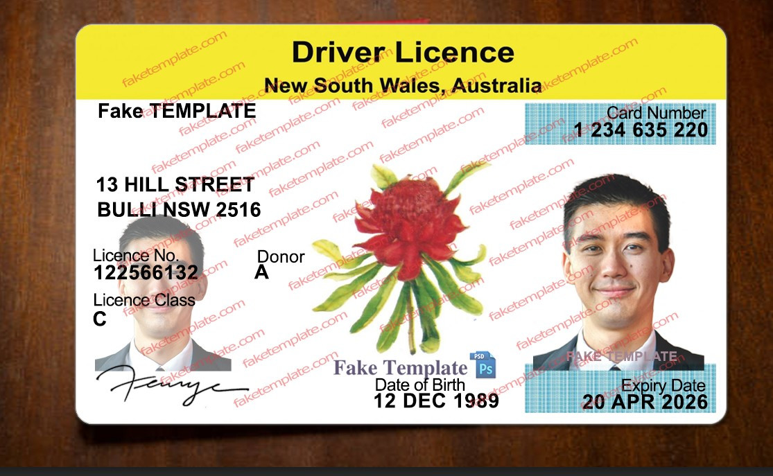 fake australian drivers license template nsw drivers license template 4