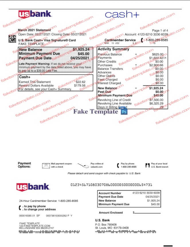 us bank bank statement template editable us bank statement template