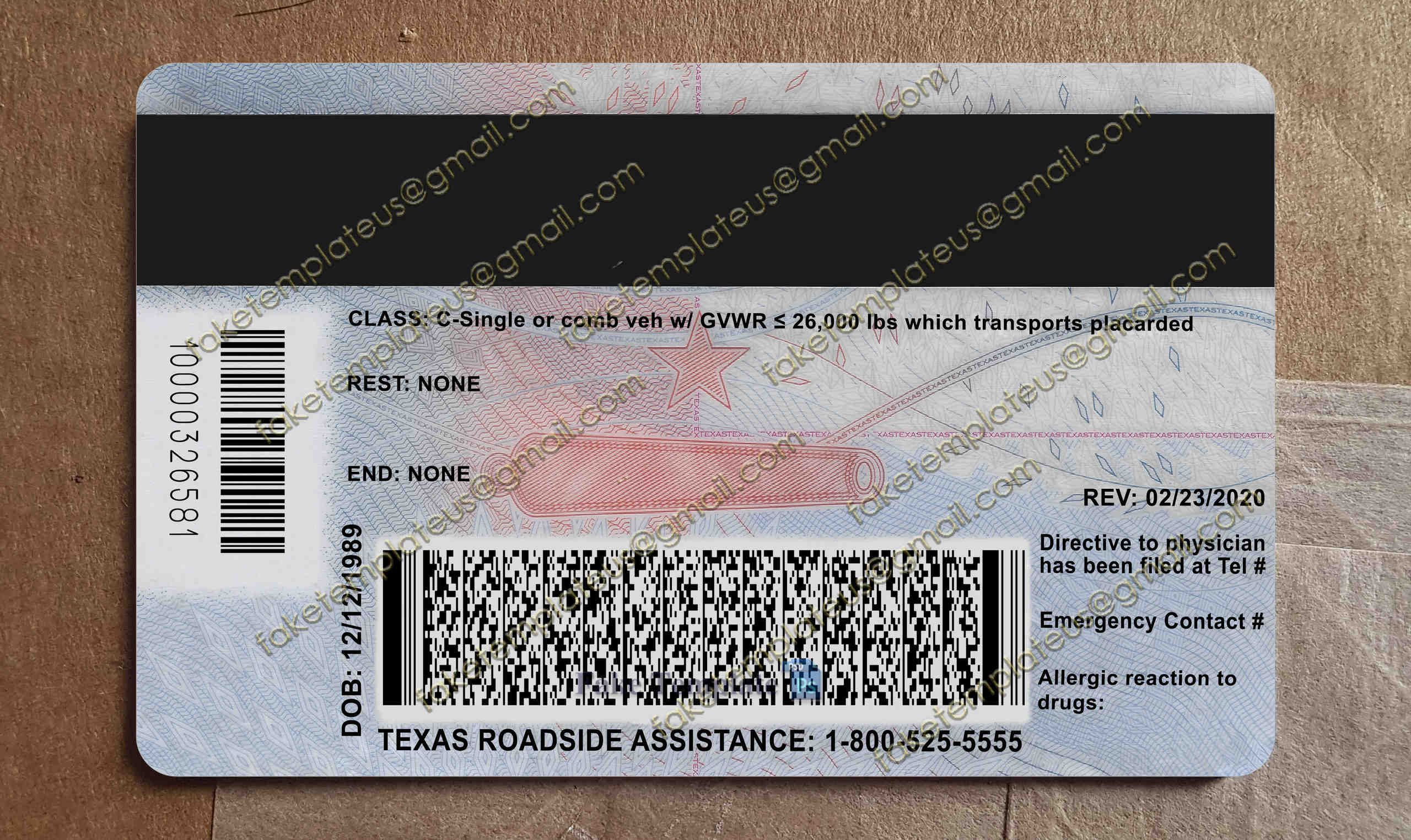 texas drivers license back texas drivers license back