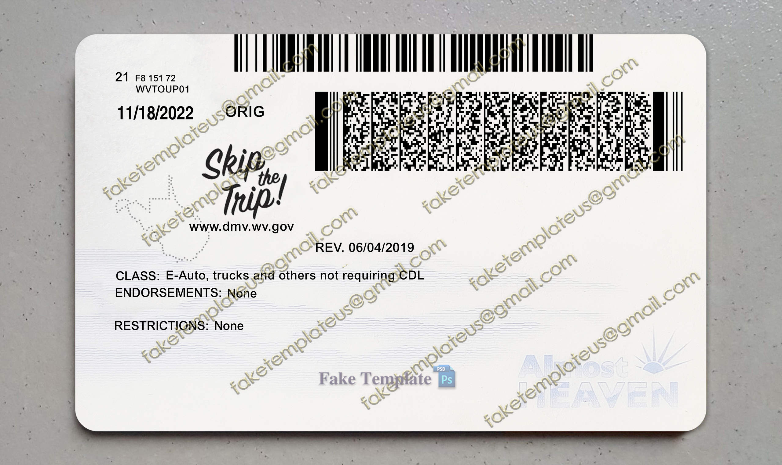 west virginia drivers license back west virginia drivers license back