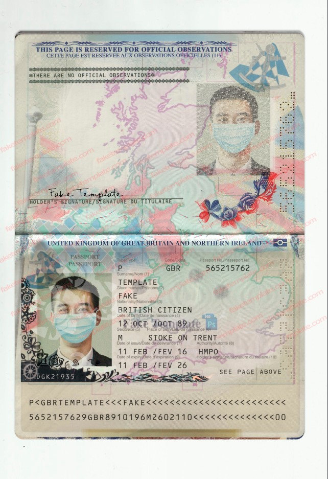 great britain passport template great britain passport template