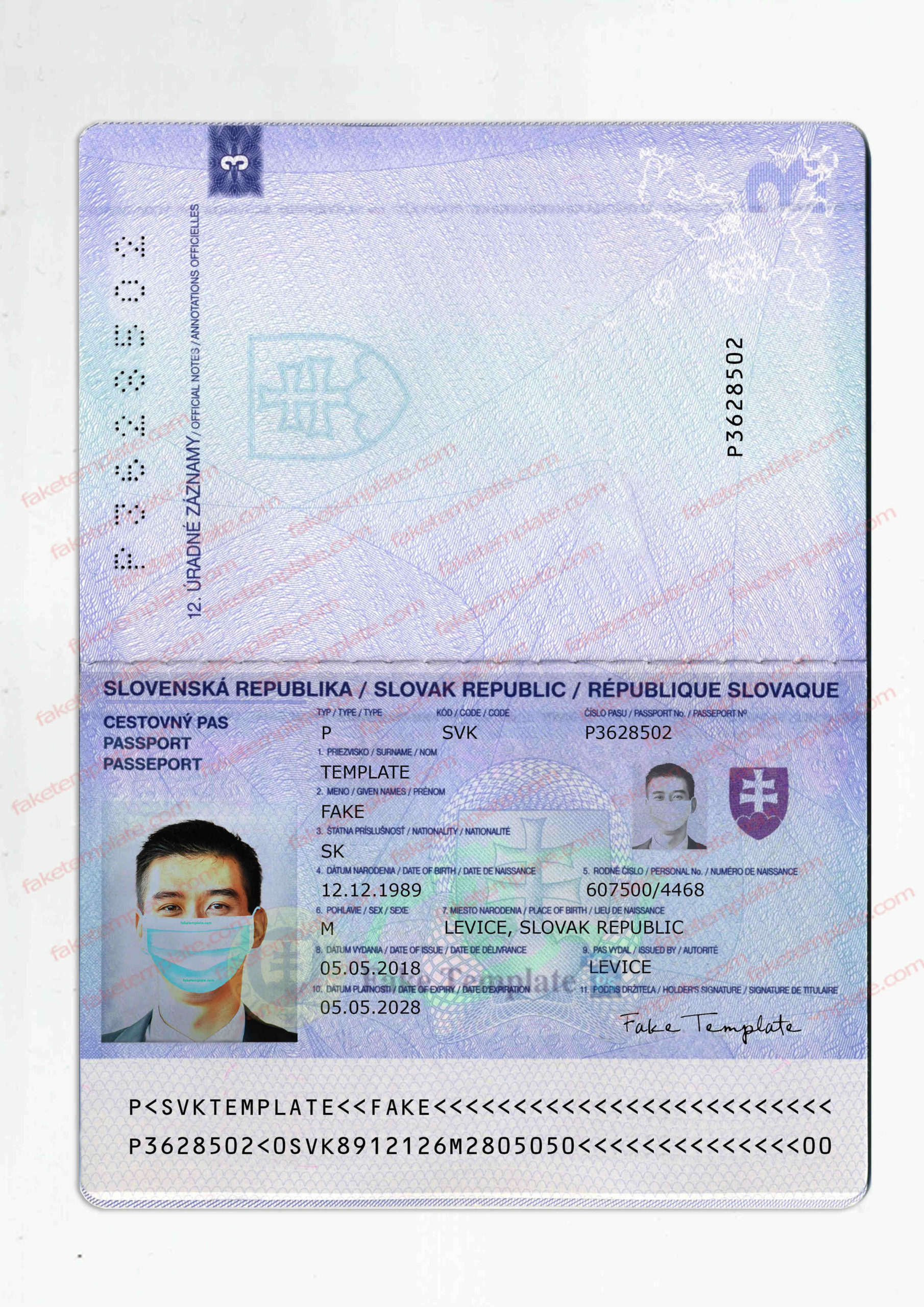 slovakia passport template slovakia passport template