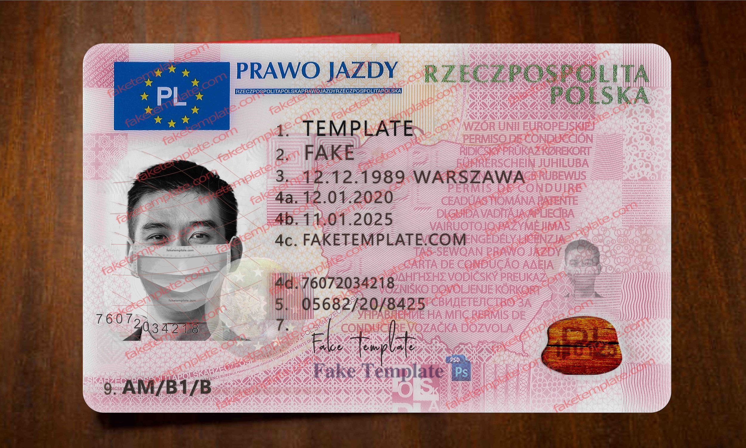 Poland Driver License Psd poland driver license psd