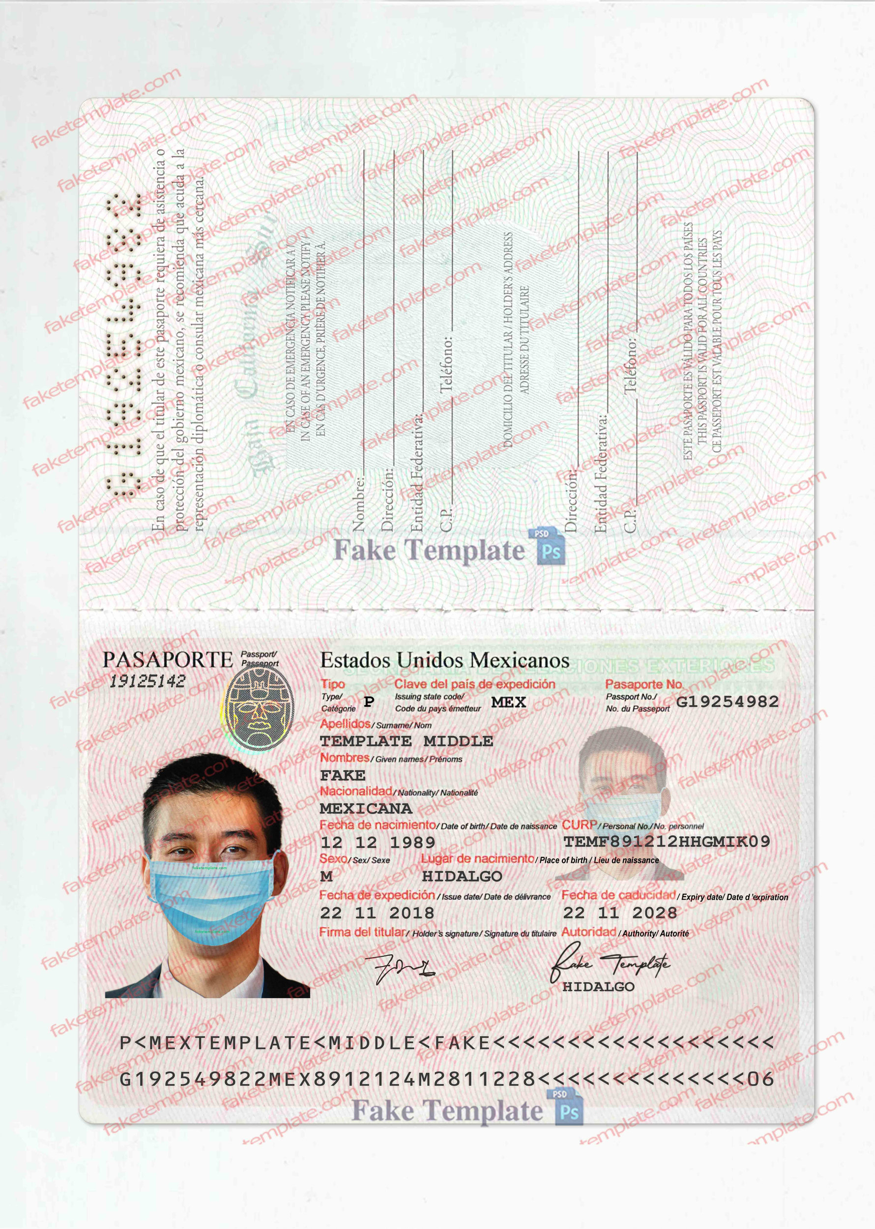 mexico passport template psd mexico passport template psd