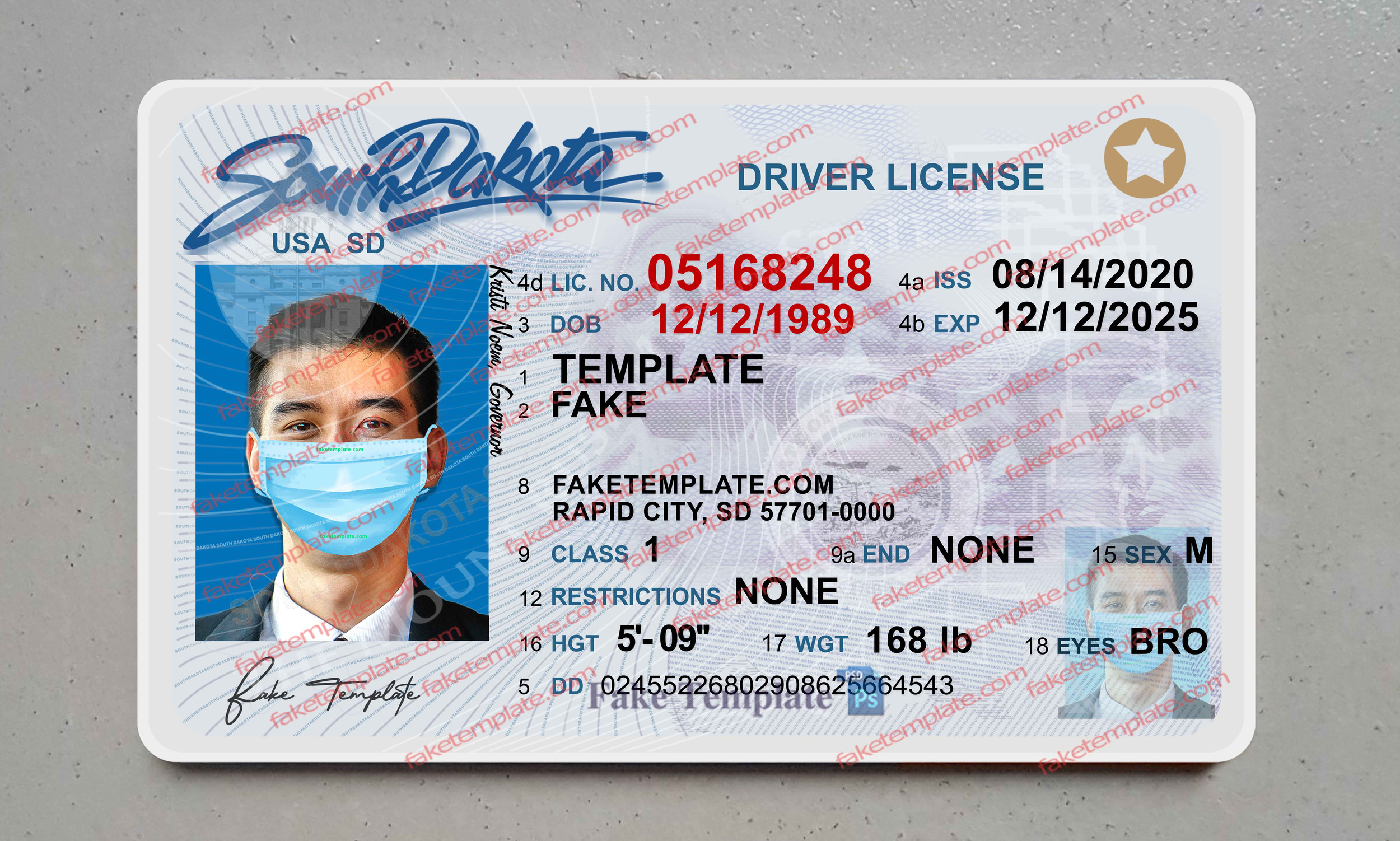 south dakota drivers license template south dakota drivers license template