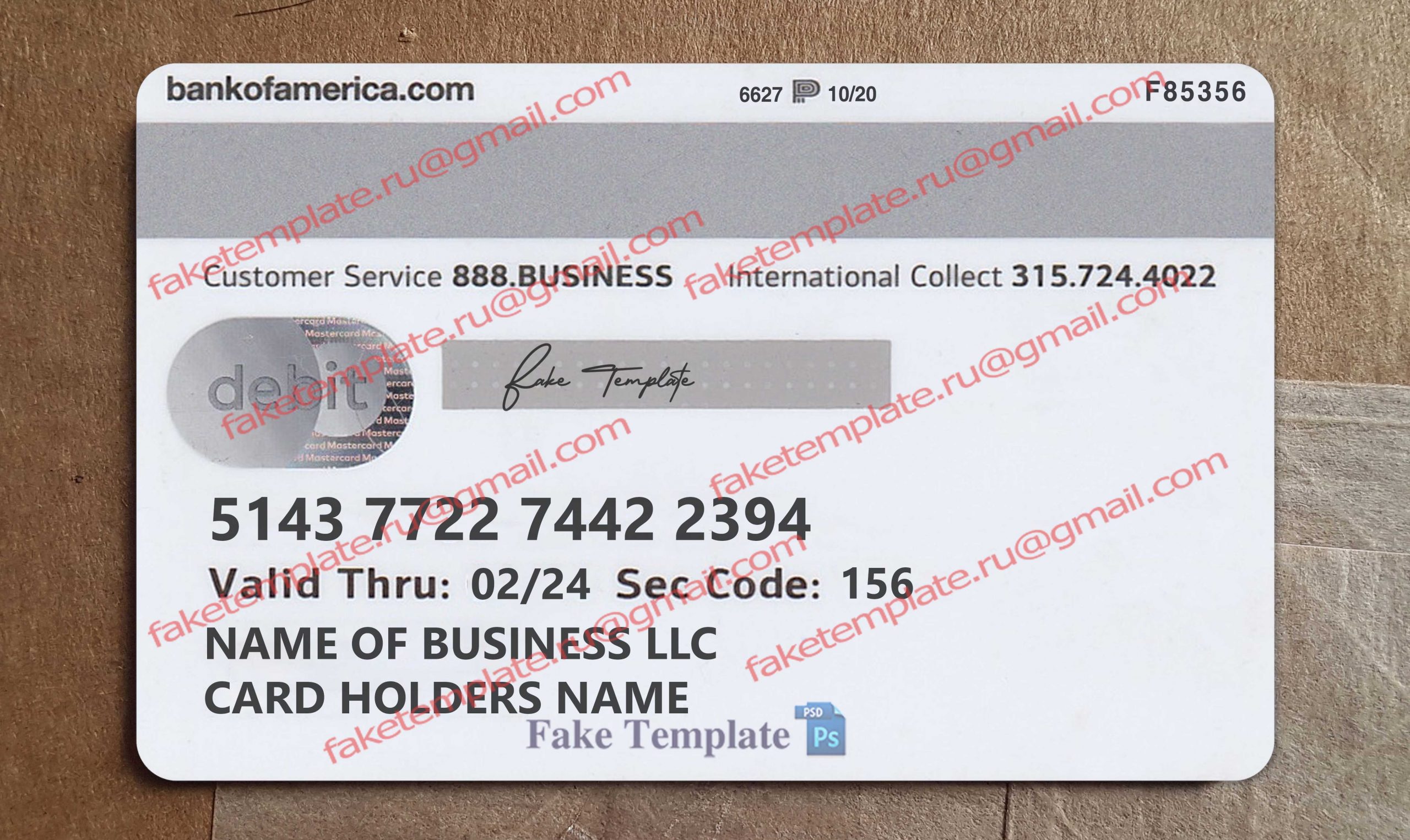 boa business debit template back boa business debit template back