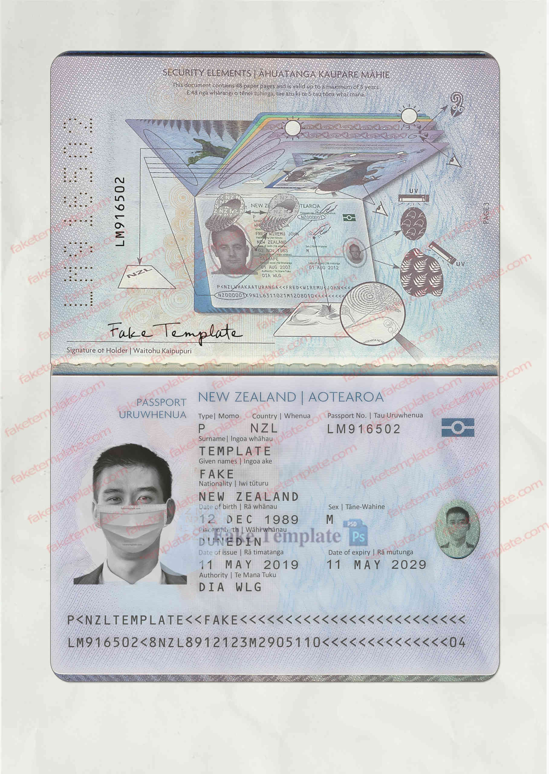 new zealand passport template new zealand passport template